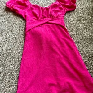 Altard State Fuchsia Puff-Sleeve Dress